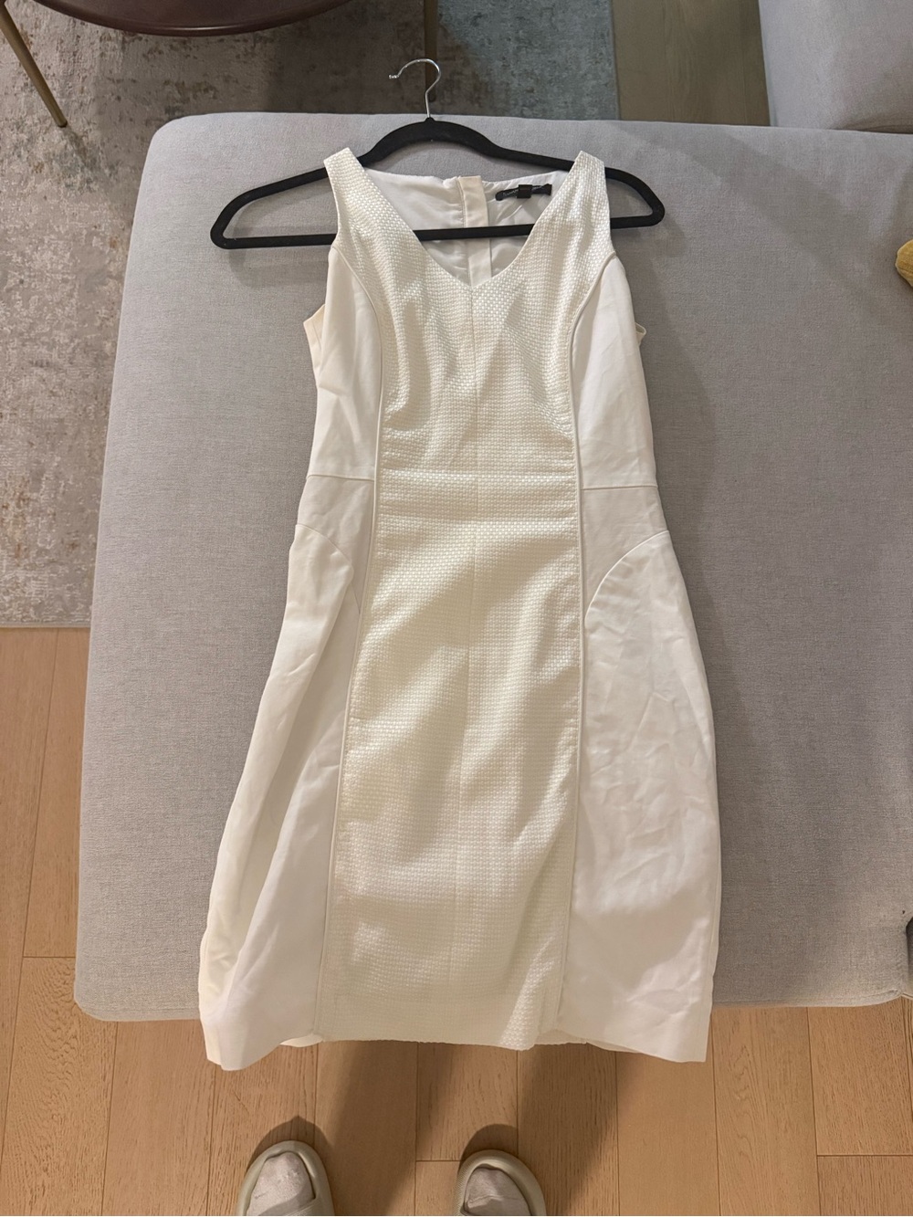 Banana Republic White Sleeveless Fitted Dress